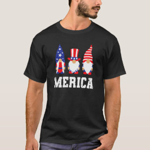 4th Of July Three Gnomes Patriotic American Usa F T-Shirt