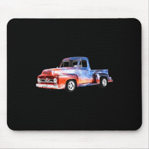 4th of July Tie Dye Vintage Truck Independence Day Mouse Pad