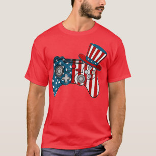 4th Of July TVideo Game Gamer Kids Boys Men USA T-Shirt