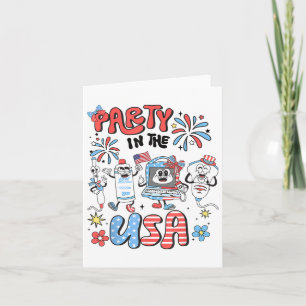 4th Of July Ultrasound Tech Girly Sonographer Tech Card