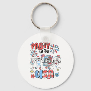 4th Of July Ultrasound Tech Girly Sonographer Tech Key Ring