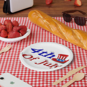 4th of July Uncle Sam Paper Plate