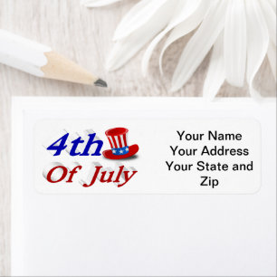 4th of July Uncle Sam Return Address Label