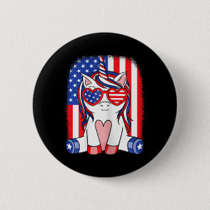 4th Of July Unicorn American Flag Patriotic Women 6 Cm Round Badge