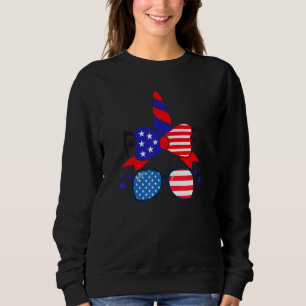 4th Of July Unicorn US Flag Patriotic Women Girls  Sweatshirt