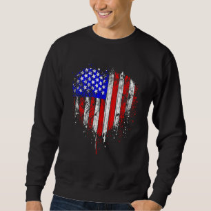 4th Of July Us American Flag Heart For Independenc Sweatshirt