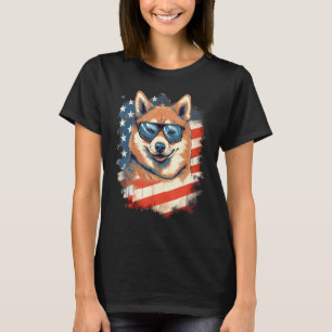 4th Of July US Flag Akita Dog 2 T-Shirt