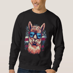 4th Of July US Flag Alpaca Sweatshirt