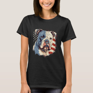4th Of July US Flag American Bully Dog T-Shirt