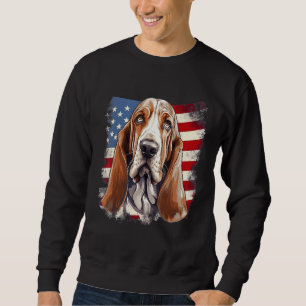 4th Of July US Flag Basset Hound Dog Sweatshirt