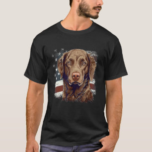 4th Of July US Flag Chesapeake Bay Retriever Dog 2 T-Shirt