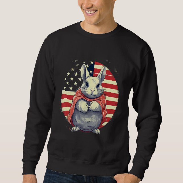 4th Of July US Flag Chinchilla Sweatshirt (Front)