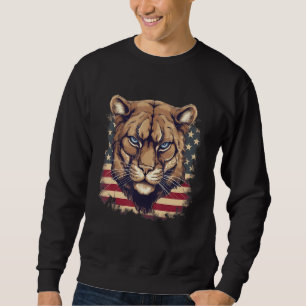 4th Of July US Flag Cougar Sweatshirt