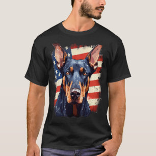 4th Of July US Flag Doberman Dog 1 T-Shirt