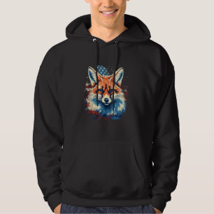 4th Of July US Flag Fox Hoodie