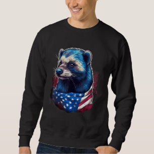 4th Of July US Flag Honey Badger Sweatshirt