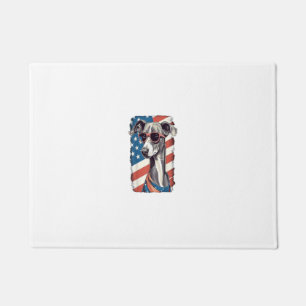 4th Of July US Flag Italian Greyhound Dog Doormat