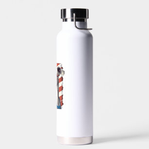 4th Of July US Flag Italian Greyhound Dog Water Bottle