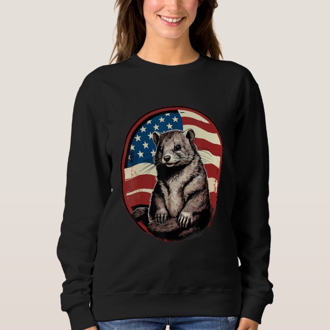 4th Of July US Flag Mongoose Sweatshirt (Front)
