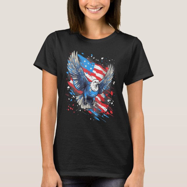 4th Of July US Flag Pigeon T-Shirt (Front)
