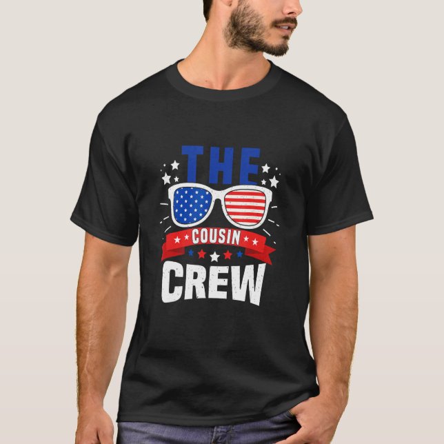 4th Of July Us Flag Popsicl The Cousin Crew 7 T-Shirt (Front)