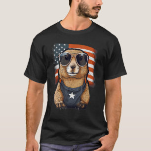 4th Of July US Flag Prairie Dog T-Shirt
