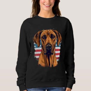 4th Of July US Flag Rhodesian Ridgeback Dog Sweatshirt