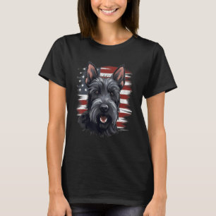 4th Of July US Flag Scottish Terrier Dog T-Shirt
