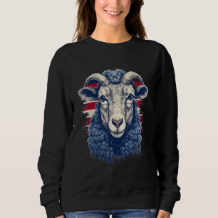 4th Of July US Flag Sheep Sweatshirt