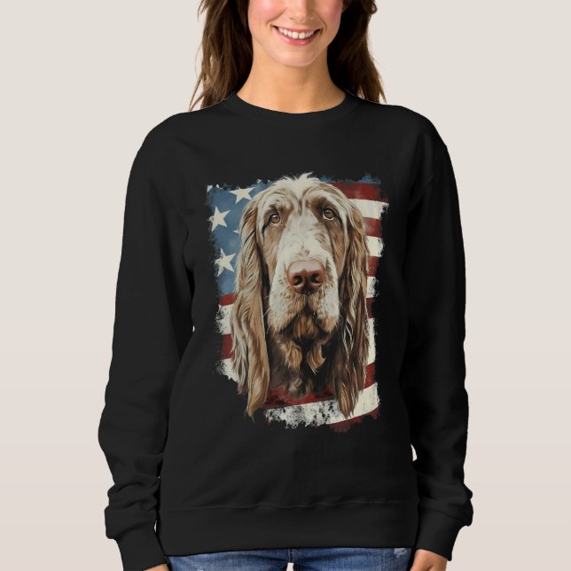 4th Of July US Flag Spinone Italiano Dog Sweatshirt (Front)