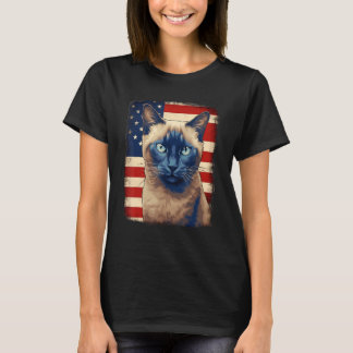 4th Of July US Flag Tonkinese Cat T-Shirt