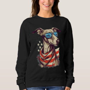 4th Of July US Flag Whippet Dog 1 Sweatshirt
