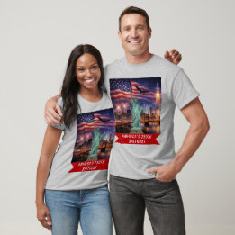 4th of July USA 250th Statue of Liberty Rocket T-Shirt