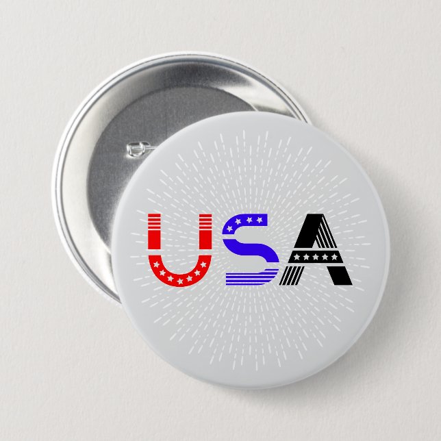 4th of July USA 7.5 Cm Round Badge (Front & Back)