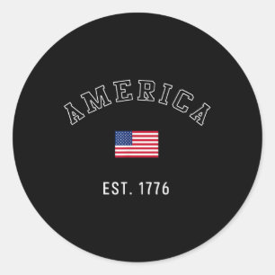 4th Of July Usa America Est 1776 Fourth Of July Pa Classic Round Sticker