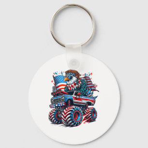 4th Of July Usa American Flag Ld Eagle Patriotic E Key Ring