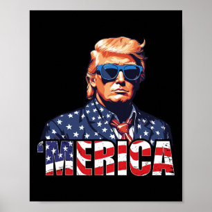 4th Of July Usa American Flag Trump Vintage Outfit Poster