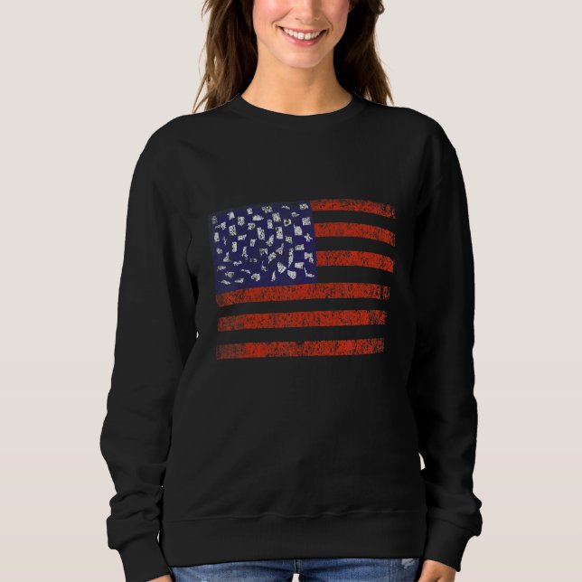 4th Of July Usa American Flag United States Patrio Sweatshirt (Front)
