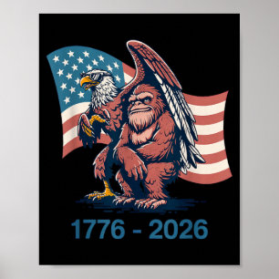 4th of July USA Anniversary 1776-2026 Eagle Poster