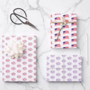 4th Of July USA Fireworks Wrapping Paper Sheet