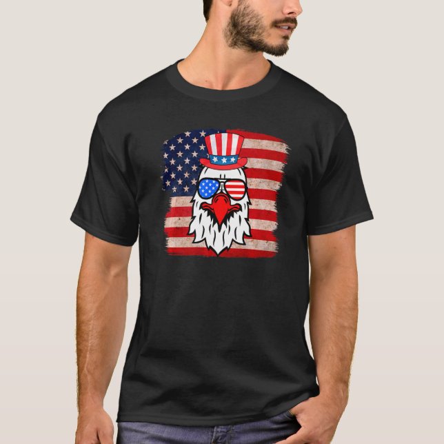 4th Of July Usa Flag American Patriotic Eagle  1 T-Shirt (Front)