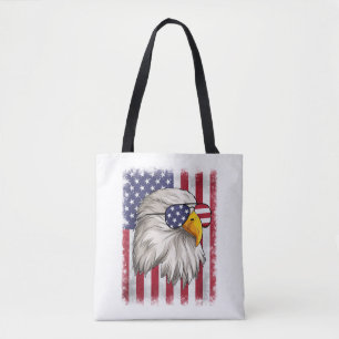 4th Of July USA Flag American Patriotic Eagle Tote Bag