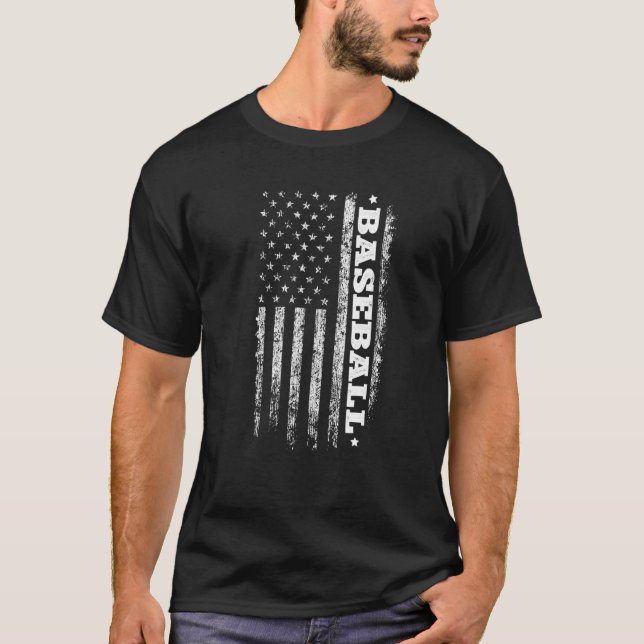 4th Of July Usa Flag Baseball Independence Day Tee (Front)