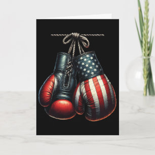 4th Of July Usa Flag Boxing Gloves For Boxer Train Card