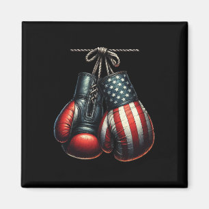 4th Of July Usa Flag Boxing Gloves For Boxer Train Magnet