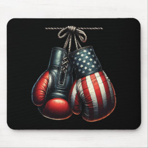 4th Of July Usa Flag Boxing Gloves For Boxer Train Mouse Pad