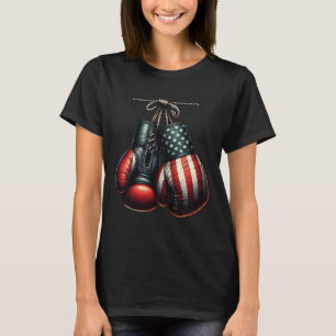 4th Of July Usa Flag Boxing Gloves For Boxer Train T-Shirt