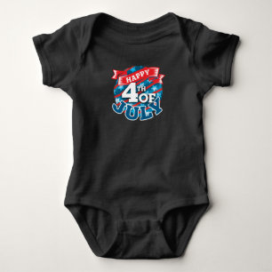 4th of July - USA flag Colour Baby Bodysuit