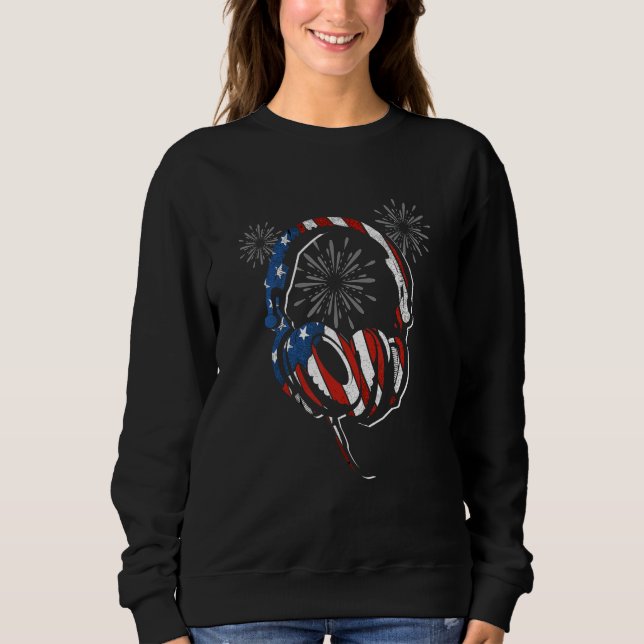4Th Of July USA Flag Gaming Patriotic Independence Sweatshirt (Front)