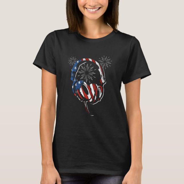 4Th Of July USA Flag Gaming Patriotic Independence T-Shirt (Front)